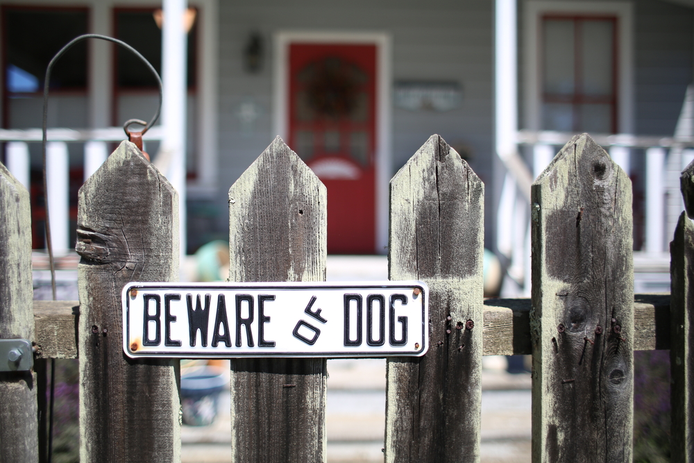 beware of dog sign