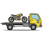 picture of motorcycle being towed